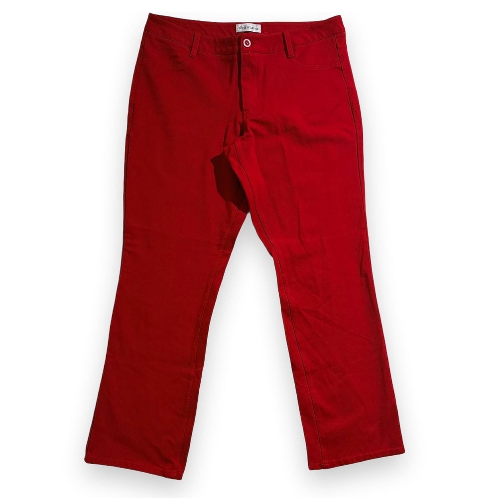 Santana Red Viscose Nylon Spandex Workwear Holiday Pants Womens Size 12